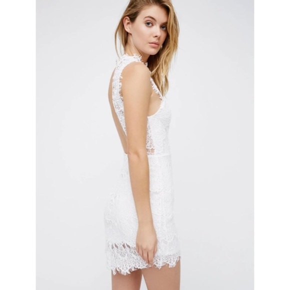 Free People Intimately White Daydream Lace Bodycon Mini Dress EUC Size XS - Picture 2 of 11
